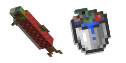 Minecraft Bucket of Salmon and Salmon Cursor