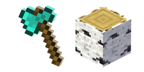Minecraft Diamond Axe and Birch Log Cursor