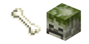 Minecraft Mossy Skeleton and Bone Cursor