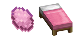 Minecraft Pink Dye and Bed Cursor