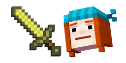 Minecraft Story Mode Petra and Golden Sword Cursor