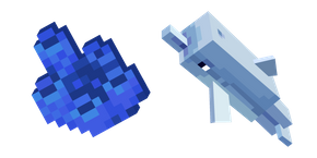 Minecraft Tube Coral and Dolphin Curseur