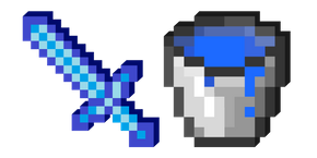 Minecraft Water Bucket and Sword Curseur