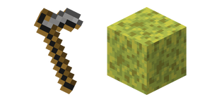 Курсор Minecraft Мокрая Губка и Каменная Мотыга