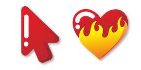 Minimal Gradient Red Heart In Flames Cursor