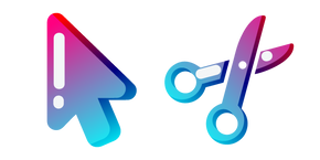 Minimal Gradient Red Blue Scissors Cursor
