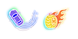 Neon Car and Wheel Cursor