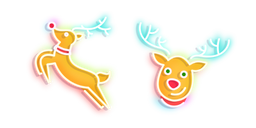 Neon Christmas Deer Cursor