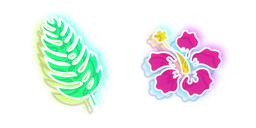 Neon Flower and Leaf Cursor