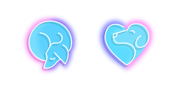Neon Love Dogs Cursor