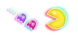 Neon Pac-Man and Ghosts Cursor