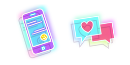 Neon Phone and Messages Cursor