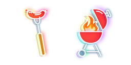 Red Hot Sausage and Grill Neon Cursor