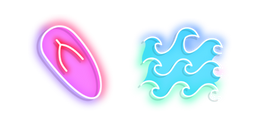 Neon Flip Flops and Waves Cursor