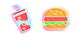 Neon Soda and Burger Cursor