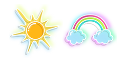 Neon Sun and Rainbow Cursor