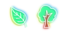 Neon Tree and Leaf Cursor