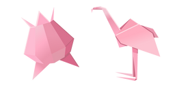 Origami Flower and Flamingo Cursor