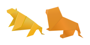 Origami Lioness and Lion Cursor
