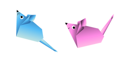 Origami Blue and Pink Mice Cursor