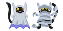 Halloween Black Cats Ghost and Mummy Cursor