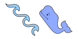 VSCO Girl Ocean Waves and Whale Cursor
