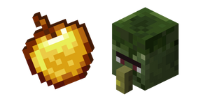 Minecraft Golden Apple and Zombie Villager cursor