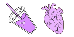 VSCO Girl Drink and Heart Cursor