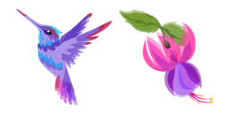 Hummingbird and Fuchsia Flower Cursor