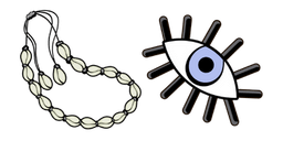 VSCO Girl Shell Choker and Eye Cursor