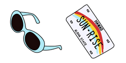 VSCO Girl Sunglasses and Car License Plate Cursor