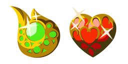 Zelda Stamina Vessel and Heart Container Cursor