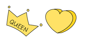 VSCO Girl Queen Crown and Heart Cursor
