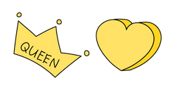 VSCO Girl Queen Crown and Heart Cursor
