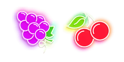 Purple Grape and Red Cherry Neon Cursor
