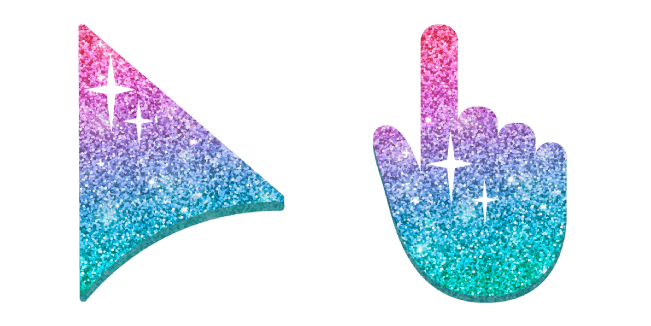 Purple and Teal Glitter Cursor