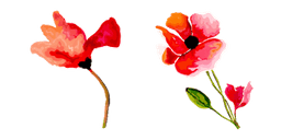 Hand Painted Poppy Flower Cursor
