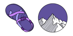 VSCO Girl Sandals and Mountains Cursor