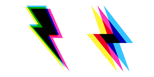 CMYK Lightning Bolt Cursor