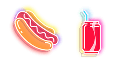Red Hot Dog and Cola Neon Cursor