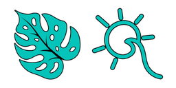 VSCO Girl Monstera and Wave Sun Cursor