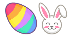 Colorful Easter Egg and Bunny Cursor