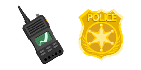 Policeman: Walkie Talkie and Police Badge Cursor