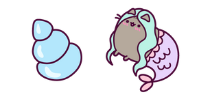 Pusheen Mermaid and Shell Cursor