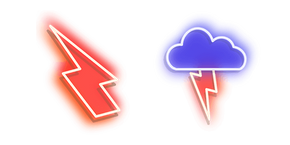 Red Lightning and Blue Storm Neon Cursor