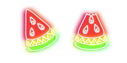 Red with Green Watermelon Neon Cursor