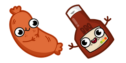 Cute Sausage and BBQ Sauce Cursor