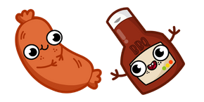 Cute Sausage and BBQ Sauce Cursor