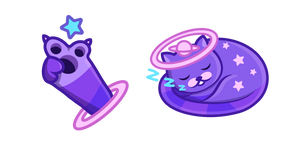 Cute Space Cat Sleeping Cursor