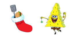 SpongeBob and Christmas Sock Cursor